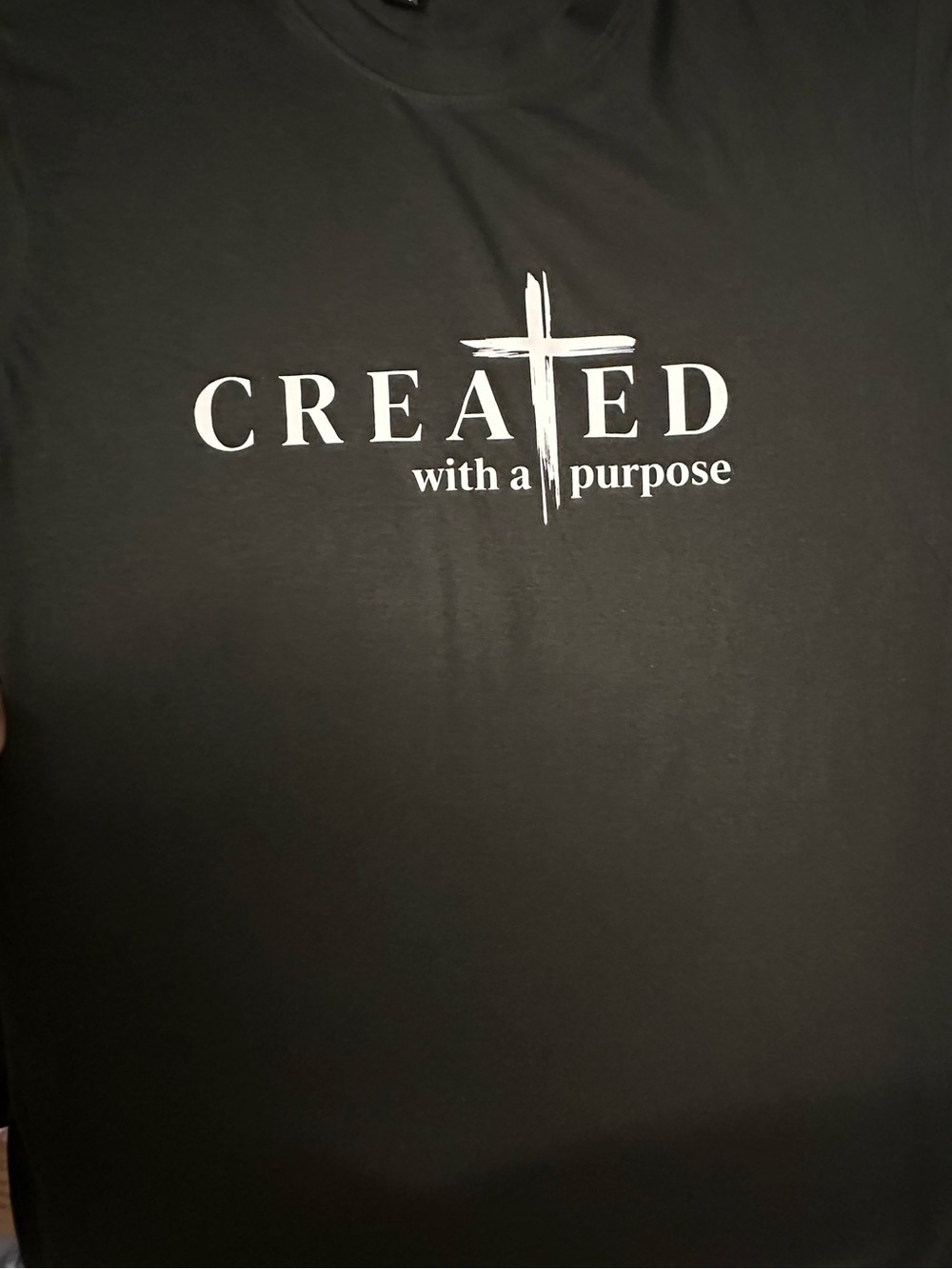 NWOT Created With a Purpose Graphic Tee Christian Cross    Size M Color Black